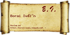 Borai Iván névjegykártya