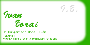 ivan borai business card